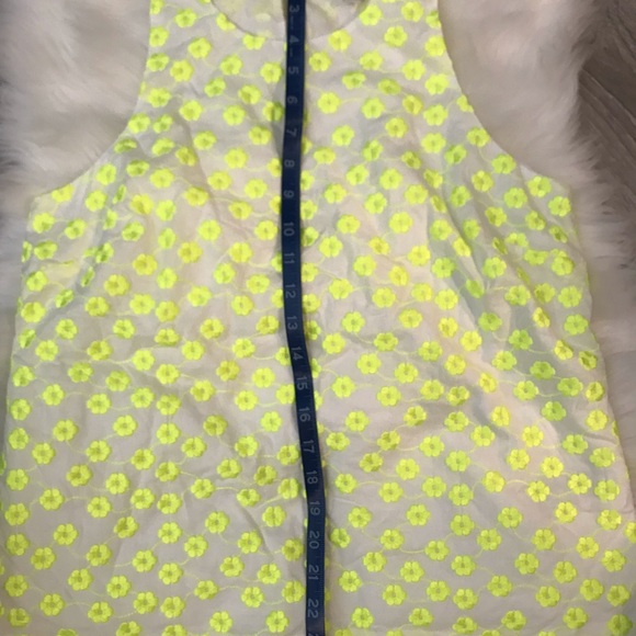 J crew embroidered yellow floral racer back - Picture 6 of 7